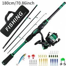 KecchKrezing Green Lure Fishing Rod And Reel Set, Straight Handle Telescopic Fishing Rod With Pre-Spooled Spinning Reel, Includes Accessory Box And Storage Bag, Complete Gear, Ready To Use, Beginner-Friendly, Suitable For Outdoor Activities And Holiday Gifts - Green - View 9