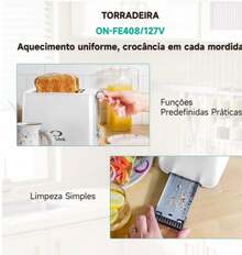 Torradeira Elétrica 2 Fatias 650W Aquecimento Rápido 7 Níveis - Plugue Brasil (127V/220V) - Visão 7