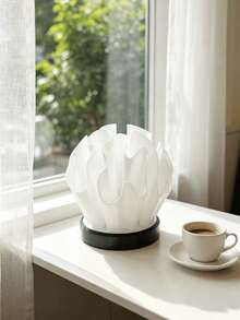 1/Pc Flower-Shaped Wavy Lamp Shade, Soft Translucent Table Lamp Shade, Home Space Atmosphere Decorative Accessory, Living Room Bedroom Luxury Artistic Lamp Shade - Pleated Lampshade - View 10