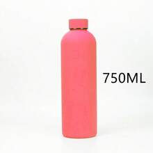 17/25oz 500/750ml 不鏽鋼美式窄口杯，便攜真空保溫水瓶，戶外運動磨砂大容量水壺 - 彩色 - 查看 31