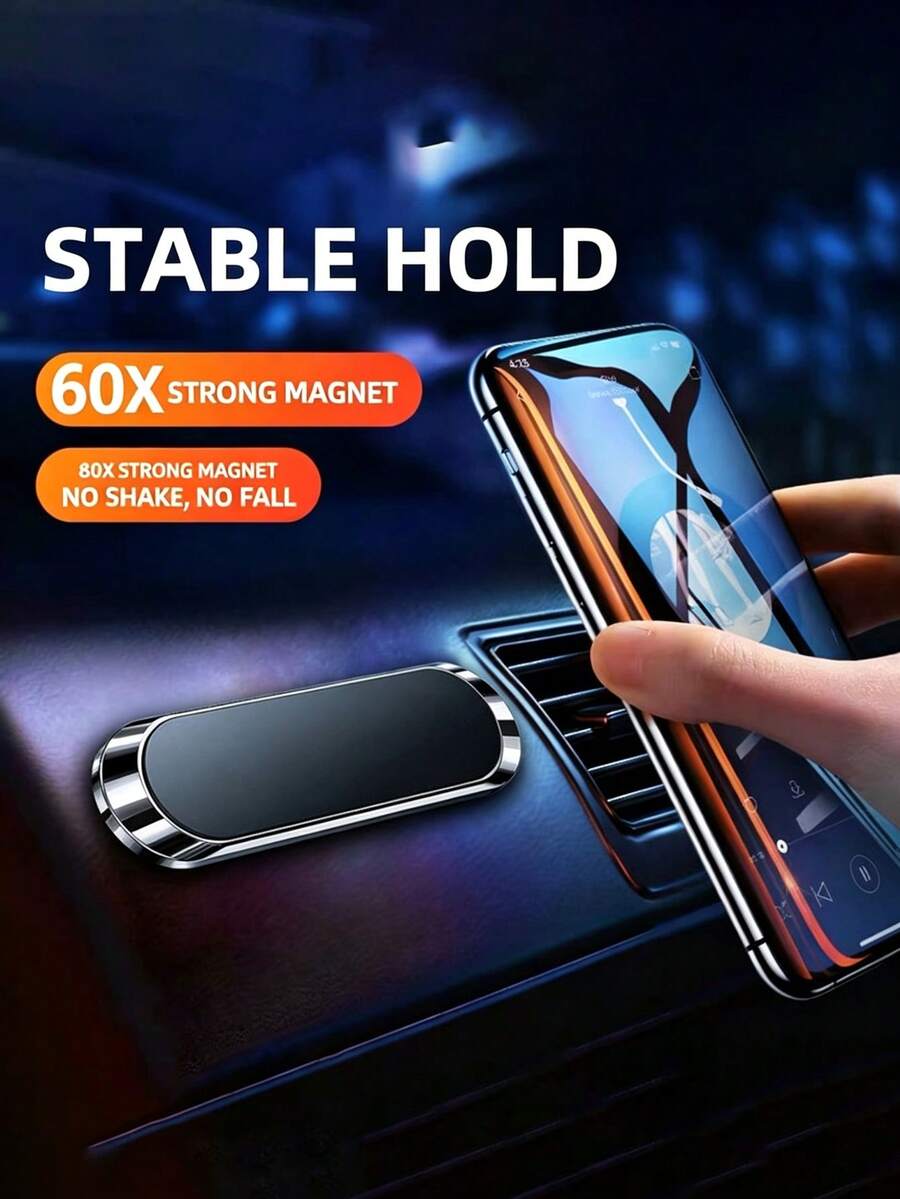 Zinc Alloy Car Phone Holder, Universal Dashboard Mobile Phone Mount, Stable Firm Adsorption Design, No‑Block Air Vent, Compatible With All Smartphones & Phone Cases For Vehicle Interior - Multicolor - View 1