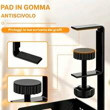 Soporte multi-enchufe para debajo del escritorio, metal negro - negro - Ver 6