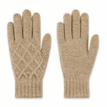 1 Pair Winter Gloves For Women Touchscreen Elastic Thermal Knit Lining Warm Gloves For Cold Weather, Gifts For Christmas - Multicolor - View 8