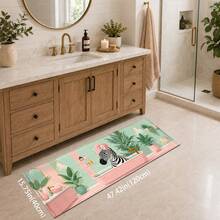 1pc Zebra Print Faux Cashmere Kitchen Mat, Absorbent Kitchen Floor Mat, Kitchen Rug, Long Runner Mat, Sink Front Mat, Suitable For Kitchen, Bathroom, Entryway, Hallway, Laundry Room And Home Decor - Multicolor - View 15