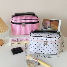 1 buah Tas Kosmetik Multi-Kompartemen Kapasitas Besar dengan Pegangan Pita, Tas Penyimpanan Kosmetik Portabel Multifungsi dengan Sekat, Cocok untuk Acara Anak Perempuan, Tas Perawatan Kulit Saat Bepergian, Tas Perlengkapan Mandi, Tas Kosmetik, Perlengkapan Perjalanan, Perlengkapan Kapal Pesiar, Hadiah untuk Pengiring Pengantin - MultiWarna - View 11