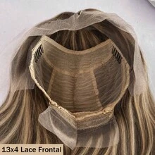 Honey Blonde Piano Highlight Short Bob Wig 13x4 HD Transparent Lace Frontal Human Hair Wigs For Women Salon Color Hair 150% Density Ombre 4/27 Straight Glueless Wear And Go Wigs Cheap Highlight 12inch Colored Bob Wig Pre Plucked With Baby Hair Around - S4/27 - View 4