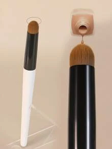 3pcs Makeup Brush Set, Includes Foundation Brush, Contour Brush, Concealer Brush, Suitable For Bronze Cream Foundation Application, Contour Powder Brush, Concealer Brush For Delicate Blending, Multi-Purpose Makeup Tools, Perfect For Beginner Makeup Artists - White - View 8