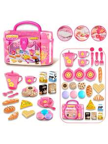 Early Education Realistic Children's Pretend Play Kitchen Utensils Toy Set With Storage Box, Kids Role Play Kitchen Party Gift Toy Set, Children's Day Gift For Boys And Girls, Birthday Gift, Christmas Gift - Multicolor - View 11