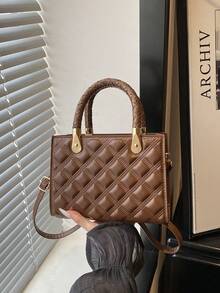 This Stylish Solid-Color Retro Handbag Can Easily Hold Everyday Essentials And Is Suitable For Various Styles And Occasions. - Multicolor - View 9