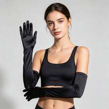 Multi-Color Long Elastic Evening Gloves For Women, Vintage Party, Gala, Ball, Photography, Decorative Arm Sleeves, Performance, Sun Protection Arm Covers, Gift - Multicolor - View 9