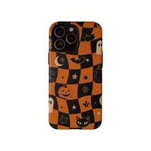 Cute Halloween Ghost Phone Case, Striped Pattern, Hard Shell, Compatible With IPhone 17 16 15 14 Pro Max Plus 13 12 11 - Multicolor - View 1
