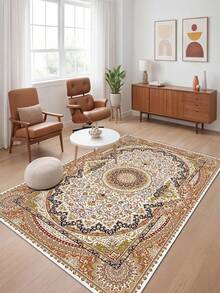 Digitally Printed Non-Slip Washable Runner And Area Rug Living Room Carpet, Modern Design | Modern, Scandinavian, Bohemian And Classic Styles | 100% Polyester - Red - View 5
