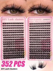 384/352 خصلات رموش صناعية طبيعية ناعمة بتجعيد D-Curl منفوشة DIY مصنوعة يدويًا - مكياج يومي/أسلوب طبيعي رموش صناعية (صندوق هدايا محدث جديد)، قابلة لإعادة الاستخدام، مناسبة للمبتدئين والاستخدام اليومي؛ تشمل خصلات رموش/رموش فردية، تدعم DIY المنزلية - D - مشاهدة 9