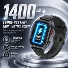 KENPANG Smartwatch Olahraga Luar Ruangan Unisex Terbaru 2026, Baterai 1400mAh, Lampu LED Terintegrasi, 100+ Mode Olahraga, Panggilan HD Real-Time, Pelacakan Data Aktivitas & Kebugaran, Pemantauan Tidur, Tahan Air, Layar Sentuh Penuh 2,01 Inci, Pelacak Kebugaran untuk Pria dan Wanita - View 4