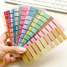 PET Writable Index Tabs, Gradient Morandi Multicolor Page Markers Sticky Tabs, Back‑To‑School Essential, Waterproof Repositionable Label Stickers For Notebook Binder Planner Study Office Supplies - one-size - View 4
