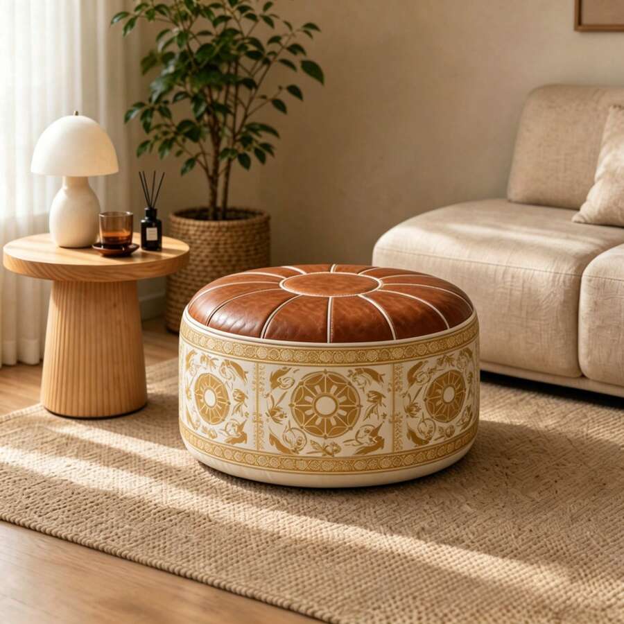 1pc Vintage Floral 2-In-1 Storage Ottoman, Exquisite Retro Printed Fabric, Silky Soft Padded Surface, Extra Large Hidden Internal Storage Space, Suitable For Storing Blankets, Daily Clothing And Household Items, Creating A Tidy Indoor Atmosphere - View 1
