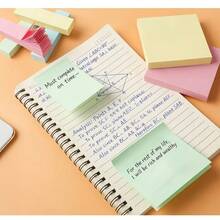 250pcs Random Color Self-Adhesive Sticky Notes, High Adhesion Aesthetic Office Supplies, Planner Notebook, Memo Pad, Home Office, Study, Universal Use - one-size - View 2
