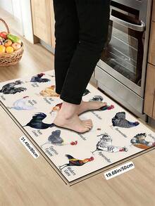 1/2pcs Vintage Diatomaceous Earth Mat, Hen Pattern, Super Absorbent, Non-Slip, Perfect For Bathroom, Kitchen And Dining Room, Quick Drying, Ideal Gift For Home Decor And Bathroom Mat - Multicolor - View 18