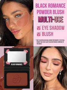 MISSLYN 1pc Black Romantic Blush Powder, Shiny Matte Finish, High Pigment Silky Texture, Lightweight Easy To Blend Natural Glow, Face Makeup Daily/Party/Summer, Y2K/Graduation/Soft Makeup, Blush Powder - #4 - View 5