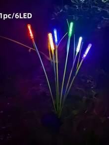 Solar Powered LED Reed Flower Garden Lights, Outdoor Ground Stake Lights, Lawn Lights, Pond, Patio, Yard, Pathway Landscape Lighting Decoration - Small Bubble Reed Lamp - View 14