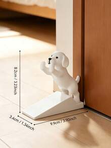 1pc Cute Labrador Puppy Door Stopper Wedge, Non‑Slip Stable Door Block, Finger‑Pinch Safety, No‑Scratch For Doors Floors, White & Pink, Cozy Home Ornament, Rental‑Friendly Decor, Multi‑Scene Use, Holiday Gifting Accessory - Dog Door Stopper - View 5
