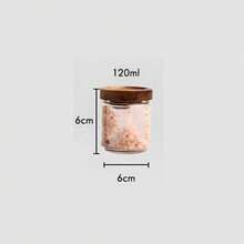Round Glass Storage Jar With Rosewood Lid, Household Kitchen Spice/Cumin Storage Bottle - Round Acacia Wood Storage Bottle - View 8