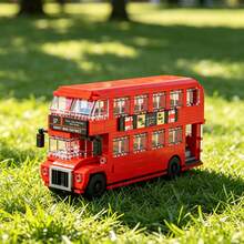 745+PCS Vintage Double-Decker Bus British Model Puzzle High Difficulty Assembly Toy Birthday Gift STEM Education Building Blocks Model Collection Mini Desktop Ornament MOC Enthusiast Collectible Decor - Red - View 3