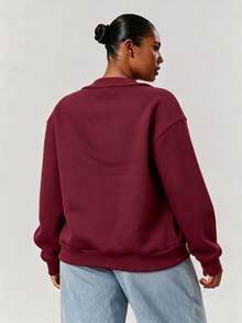 Plus Size Sweatshirts & Hoodies - Burgundy - View 3
