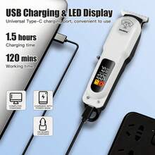 1pc USB Rechargeable Pet Hair Clipper, Dog Electric Shaver With Ceramic Blade, Grooming Trimmer For Teddy, Cat - View 5