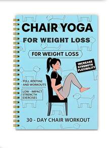 1pc 28-Day Weight Loss Chair Yoga Challenge Spiral Notebook Fitness Plan - Multicolor - View 9