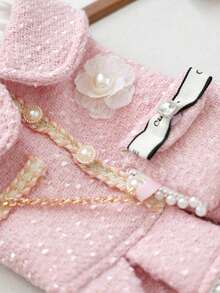 PETCIRCLE 1PC Pet Dress Autumn/Winter New Arrival Sleeveless Collared Princess Style Cute Puppy Kitten Cat Pet Clothing Backpack Dress - Pink - View 5