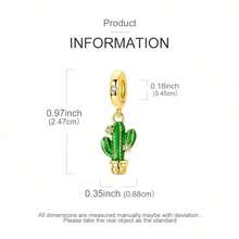 1pc Silver-Plated Plant & Flower Beaded Pendant, Color-Blocked Gold-Plated Cactus, Sunflower, Ladybug & Dragonfly Combination, Colorful Enamel & Rhinestone Fresh Natural Style, Suitable For Bracelet & Necklace, Perfect For Handmade DIY Jewelry Making & Mori Style Daily Gifts - Multicolor - View 10