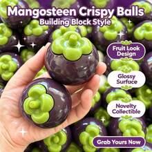 1pc Handmade Mangosteen Squeeze Ball, Clicking Sound Building Block Petal Fidget Toy - Multicolor - View 5