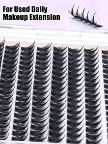 216 Clusters D Curl Spiky False Eyelash Clusters, Dramatic Voluminous Lightweight Spiky Single Cluster Eyelashes, Soft Reusable DIY Eyelash Extension Kit, Suitable For Daily, Date, Party, Photo And Nightclub - D - View 8