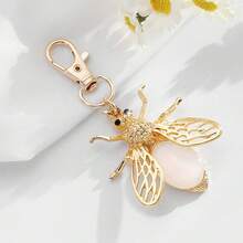 Gold Bee Bag Charm Keychain, Vintage Hollow Insect Metal Bag Pendant, Luxury Exquisite Small Animal Charm, Daily Commute Date Handbag Backpack Decoration Accessory, Creative Gift For Women Girls Best Friends - Multicolor - View 7