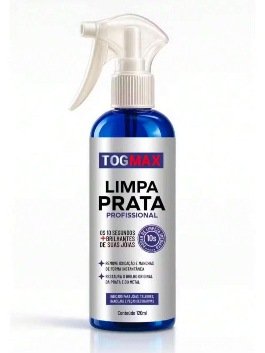 Limpa Prata 120 Ml Limpa De Jóias Restaurador Brilho Renovador Prata - Azul - Visão 1