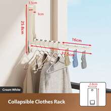 1pc Over-The-Door Folding Drying Rack, Heavy Duty Space-Saving Clothes Storage Rack, Suitable For Clothes, Towels, Hats, Essential For Travel, Home, Apartment, Dorm, College Students - Multicolor - View 16