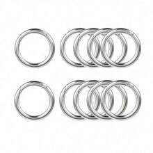 10pcs Spring O-Ring Snap Hooks - Round Metal Buckles, Suitable For DIY Crafts, Keychains, Wallets - Zinc Alloy Key Ring Clips, Can Be Used For Handbags, Dog Collars, Lanyards, School Car Accessories, Cute Gothic Y2K Christmas Gifts - Multicolor - View 2
