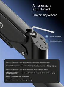 Lenovo A710 Pneumatic Desktop Monitor Stand, Articulating Multi‑Direction Rotatable Screen Riser, Sturdy Bracket For Large Screen Display - View 7