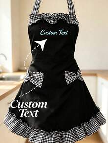 Personalized Striped Apron With Pockets, Embroidered Baking Kitchenwear - Multicolor - View 4