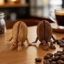 Creative Coffee Bean Movable Joint Figure Ornament, Funny Desktop Decoration, Fun Collectible Gift For Coffee Lovers, Craft Ornament - A - View 4