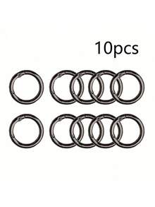 10pcs Spring O-Ring Snap Hooks - Round Metal Buckles, Suitable For DIY Crafts, Keychains, Wallets - Zinc Alloy Key Ring Clips, Can Be Used For Handbags, Dog Collars, Lanyards, School Car Accessories, Cute Gothic Y2K Christmas Gifts - Multicolor - View 4