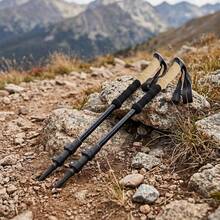 Adjustable Trekking Poles Lightweight Hiking Sticks Hiking Poles - Black - View 4