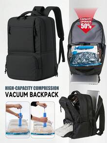 Myco Large Capacity Expandable Travel Vacuum Compression Backpack With Vacuum Pump Combo Set, Suitable For Cabin Bag Backpack 45x30x27CM, Easy Jet Travel Bag, Carry-On Backpack, 15.6 Inch Laptop Backpack, Underseat Cabin Bag - Multicolor - View 11
