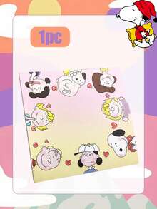 Snoopy Mixed-Style Cartoon Printed Notepad, Cute Border Design Of Notepaper, Daily Office And School-Related Record-Keeping Supplies - Multicolor - View 11