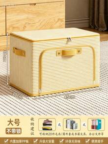 Large Capacity Fabric Storage Box With Lid For Home, Foldable Wardrobe Organizer For Clothes And Blankets - Multicolor - View 22