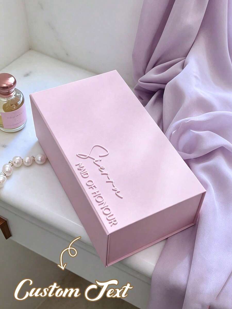 Custom Bridesmaid Invitation Gift Box | Custom Magnetic Memorial Box (Includes 3D Acrylic Name), Empty Gift Box, Wedding Gift - Multicolor - View 1