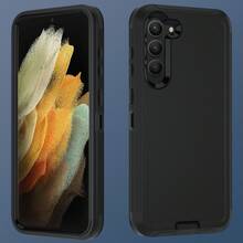 Heavy Duty Shock Resistant Phone Case For Galaxy/Apple, Matte Black Full Body Sturdy Protective Cover With Camera Protection - Black - View 112