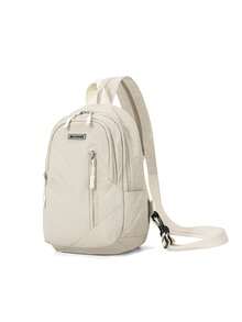 Simple Casual Chest Bag, Brand Sports Single Shoulder Crossbody Small Backpack, Versatile Large Capacity Men's Bag - Beige - View 8