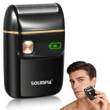 1pc Portable Electric Shaver Mini Reciprocating Single Head Razor Digital Display USB Rechargeable Men's Shaving Razor - Black - View 13